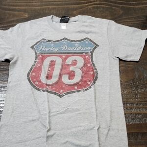 Harley-Davidson Gray Shirt with Red Accents